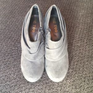 Grey Suede Booty Heels